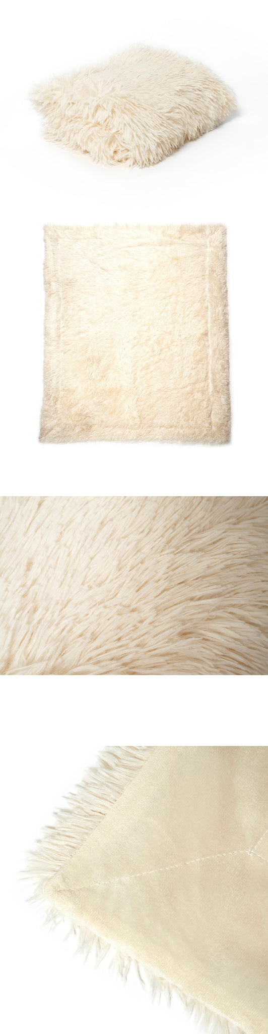 Isselle Vermont Faux Fur Throw - Creamy Ivory